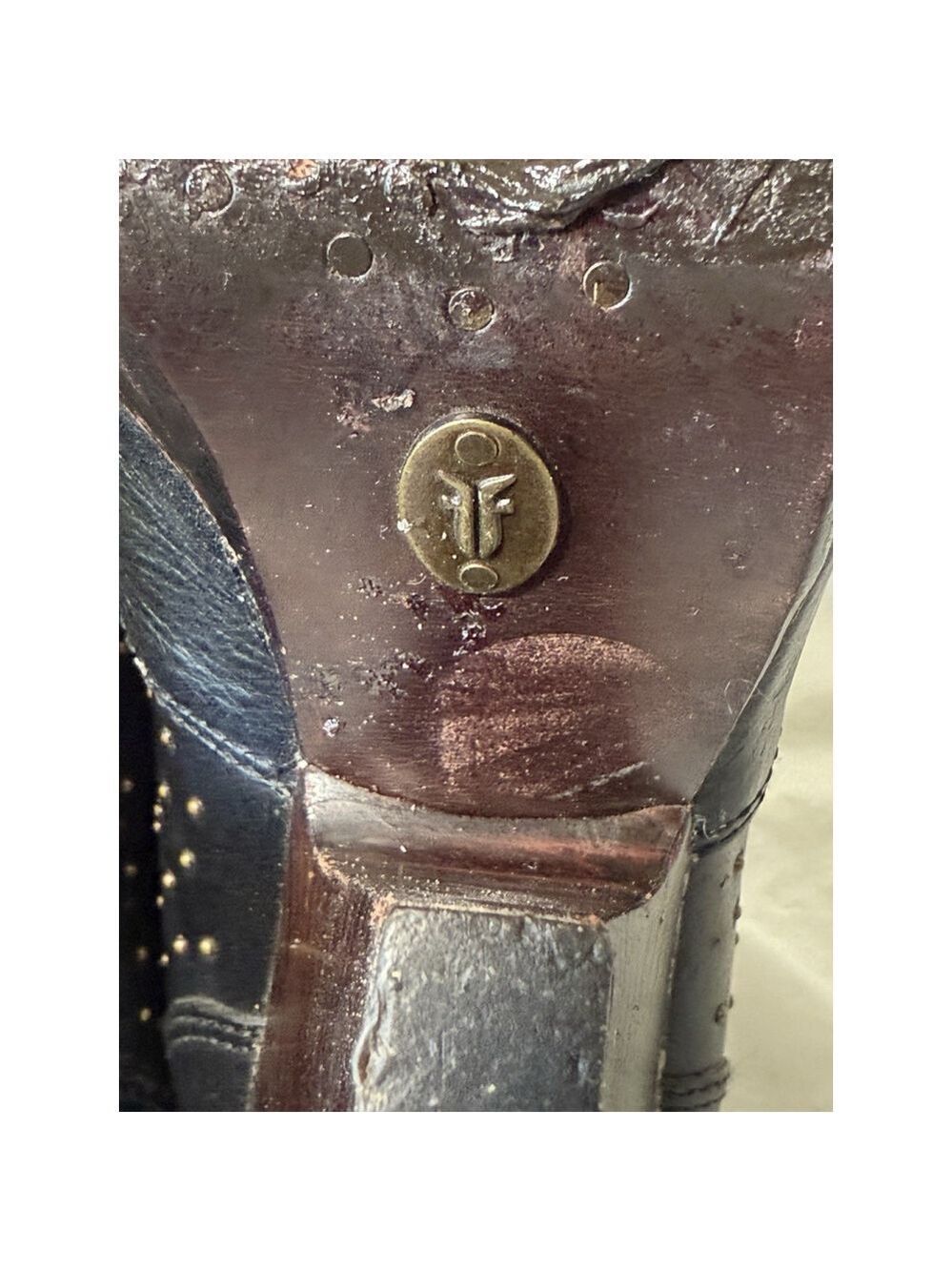 Frye Black Leather Studs Open Toe Chelsea Ankle Booties Size 8M - Picture 6 of 15